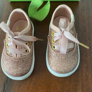 Kate Spade rose gold glitter keds “2